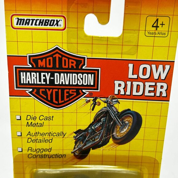 NWB 1992 Matchbox Harley Davidson Low Rider Motorcycle Die Cast Metal Blue 76245 - Picture 5 of 10
